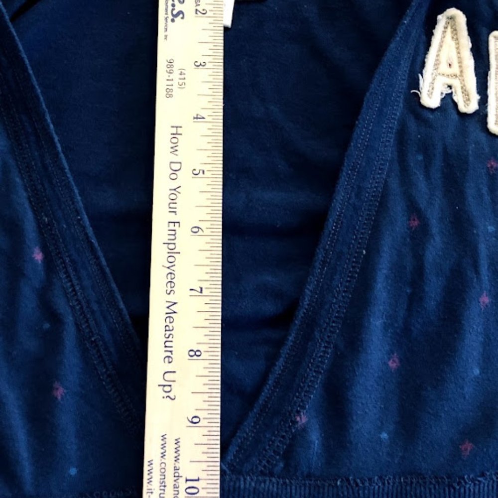 AMERICAN EAGLE blue blouse / top w hood, M - Picture 13 of 14